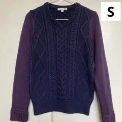 美品　ユニクロ　UNIQLO JW ANDERSON ニット　パープル　S
