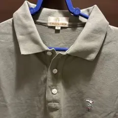 TRUSSARDI ポロシャツ カーキ 刺繍ロゴ LLサイズのサムネイル