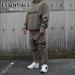 ESSENTIALS セットアップ　フード付きパーカー グレー