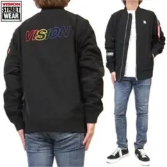 新品 Ｌ VISION MA-1 刺繍 ミリタリー ジャケット ビッグシルエット