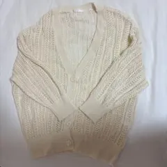 かぎ編み カーディガン ベージュ