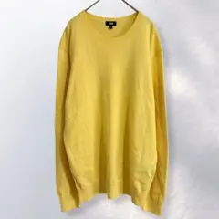 ユニクロ ウォッシャブル コットン クルーネックセーター 綿100% L《c61