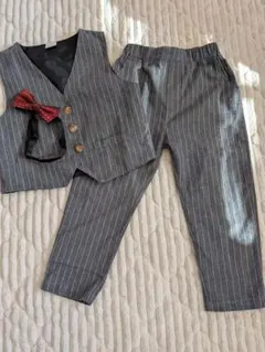 セレモニースーツフォーマルセット 110cm ストライプ入園式 結婚式