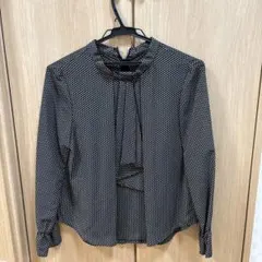 SHIPS 小紋プリントブラウス ボウタイブラウス 日本製