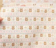 はぎれ ドール用生地　60ローン　小花とリボンとごくまストライプ