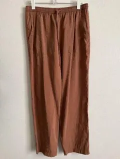 ZARA ワイドイージーパンツ ウエストゴム 茶 L