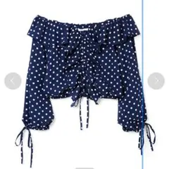 Redyazel ２WAYオフショルドットフリルブラウス