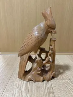 ✩.*˚木彫り オウムの置物✩.*˚