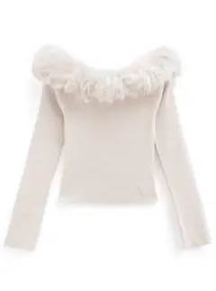 GRL 2Wayファーオフショルダーリブニットトップス[an1517]