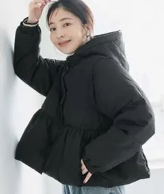 coca 4wayギャザー中綿アウター　Mサイズ　ブラック