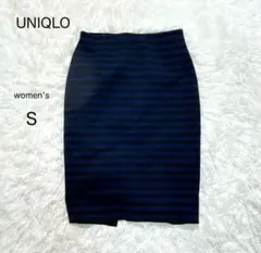 【UNIQLO】タイトスカート S ボーダー ストレッチ素材 美シルエット