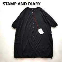 STAMP AND DIARY 2WAY 綿ニット カーディガン 黒 Fのサムネイル