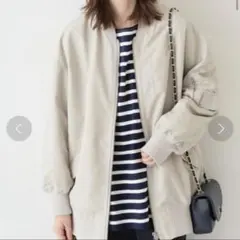 美品、クリーニング済み SLOBE IENAナイロンツイルMA-1ブルゾン