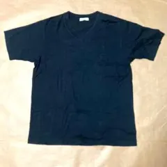 【ビューティーアンドユース】ブラック Vネック Tシャツ Lコットン100%