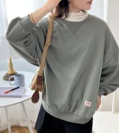 レディース オーバーサイズ スウェット トレーナー 無地 ゆったり 体型カバー