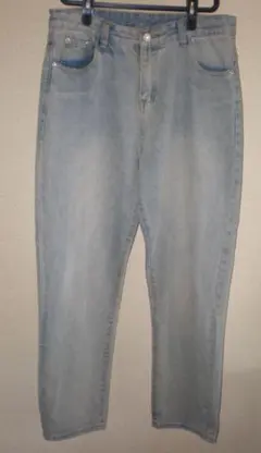 【美品】古着風 ワイド テーパードジーンズ Lサイズ