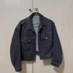ショート丈 デニムジャケット 블랙
