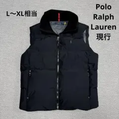 美品 ポロラルフローレン 現行 ダウンベスト ブラック ポニー刺繍 グレー L
