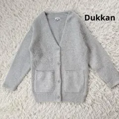 Dukkah グレー Ｖネック厚手カーディガン F ニットカーディガン