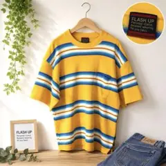 90s 00s FLASH UP old ボーダー　ポケットTシャツ