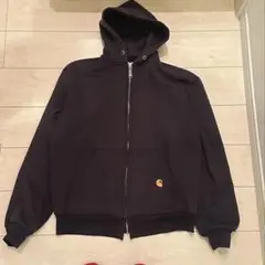 【希少】80-90s Carhartt ジップパーカー墨黒鬼フェード カジュアル