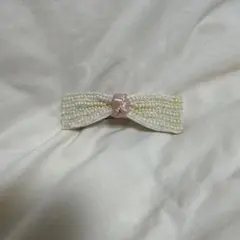 ホワイトパールバレッタ(リボン型)