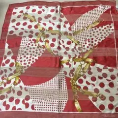 未使用タグ付きChristian Dior プリントシルクスカーフ