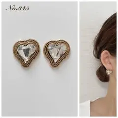 No.345 ハンドメイド ピアス イヤリング❤︎アンティーク ハート