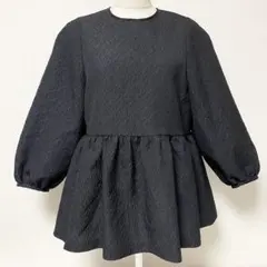 ユナイテッドアローズ エアリー 立体 ジャガード ペプラム ブラウス 38 美品