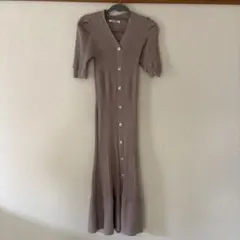 SNIDEL フロントボタンリブニットワンピース