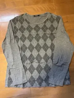 BURBERRY BLACK LABEL 胸ロゴ刺繍 長袖Tシャツチェック重ね着