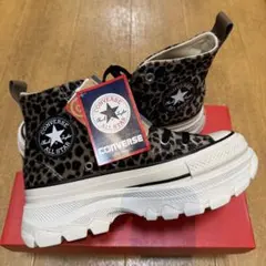 23cm新品コンバースオールスタートレックウエーブアニマルファー厚底スニーカー