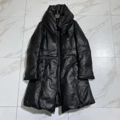 希少♡OTTO 羊革 ロングダウンコート 女優襟 ダブルジップ バック