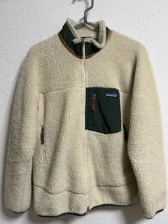 Patagonia フリースジャケット XL クリーム・グリーン