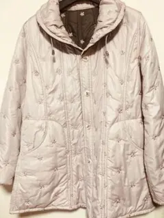 noa-geリバーシブルダウン花柄刺繍半コート