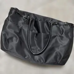 アニエスベー　ナイロン　トートバッグ 黒　ロゴ　チャーム