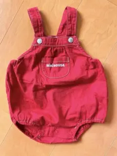 MikiHouse 赤 サロペットロンパース　ミキハウス
