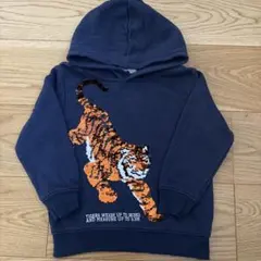 H&M パーカー　スウェット　トラ　スパンコール　104サイズ