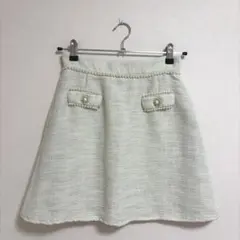 evelyn ビジュー スカート 白色