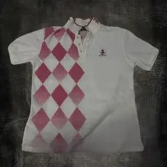 y2k 平成 ギャル男 ドクロ スカル ピンク ポロシャツ