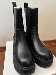 厚底サイドゴアブーツ ブラック