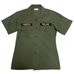 ミリタリー ユーティリティシャツ オリーブ POLICE FORCES 半袖のサムネイル