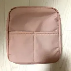 無印良品　仕切り付きメイクポーチ ファスナー開閉　ピンク