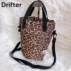 【未使用級】Drifter レオパード柄 巾着 ショルダーバッグ ストラップ着脱
