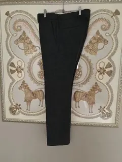 EPOCAUOMO ダークグレー ヘリンボーン スラックス　44