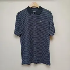 Nike GOLF DRY−FIT 黒ボーダー ポロシャツ Lサイズ