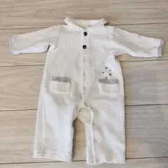 bebe ボタン付きロンパース ホワイト