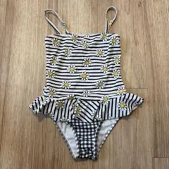 花柄フリル付きワンピース水着　110cm