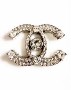 CHANEL ヴィンテージ カボション シルバーストーン 大きめ