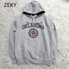 *ZEKY*【M】メンズ裏起毛スウェット パーカー OKLAHOMA カジュアル